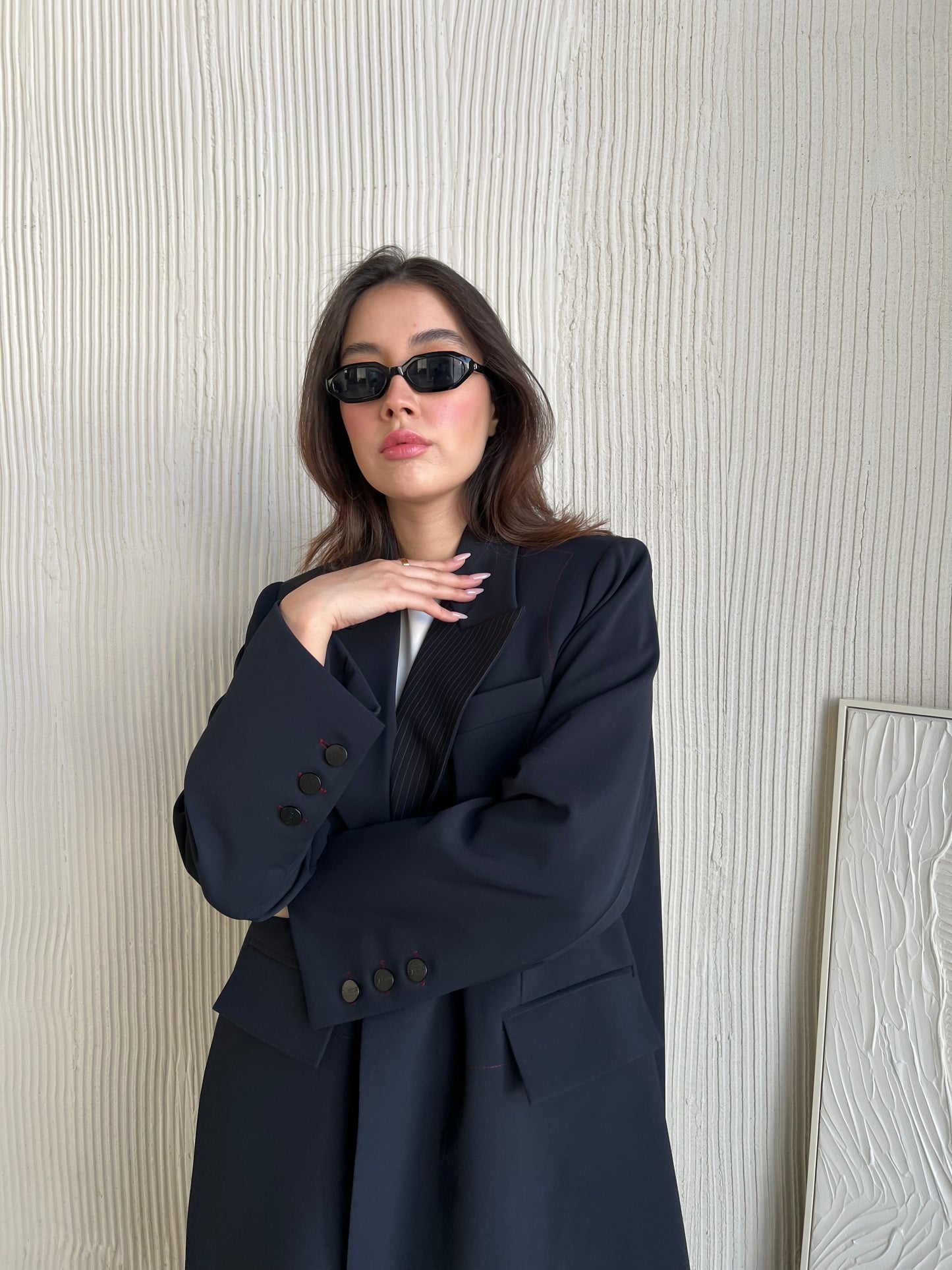 ‏ Sarto Blue Blazer || with logo buttons