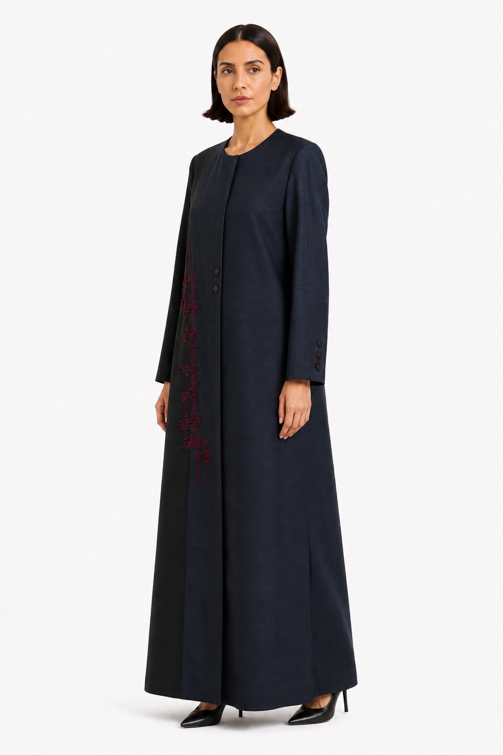 The Éclat Abaya — Midnight Blue & Black