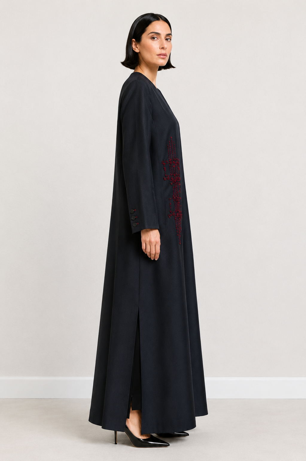 The Éclat Abaya — Midnight Blue & Black