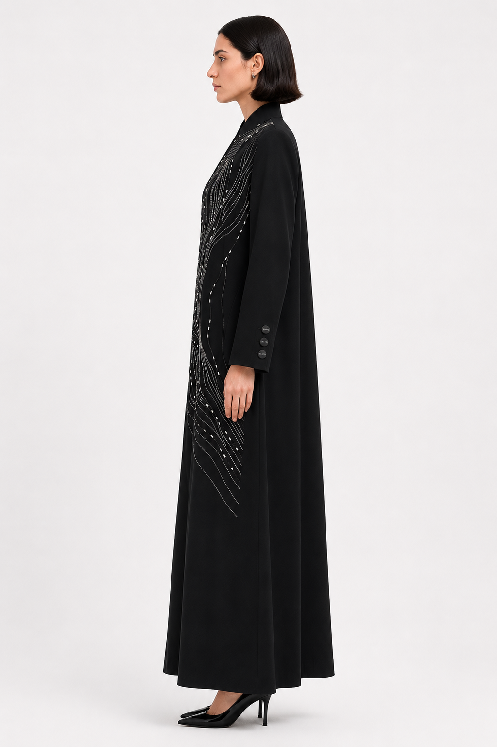 The Élan Wave Abaya — Black